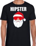 Bellatio Decorations Shoppartners Bv Fout Kerstshirt / Kerst t-shirt Hipster Santa zwart voor heren - Maat S