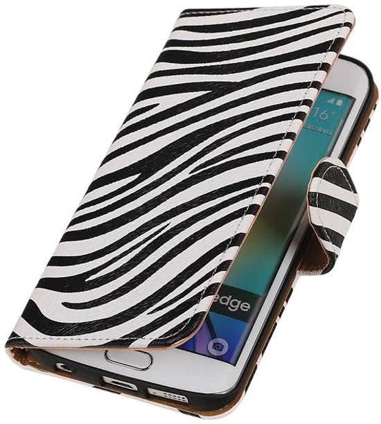 Best Cases Zebra Hoesje Samsung Galaxy S6 Edge - Book Case Wallet Cover