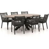 Manifesto Furniture Manifesto Rivola/ROUGH-Y Ellips 240cm dining tuinset 7-delig