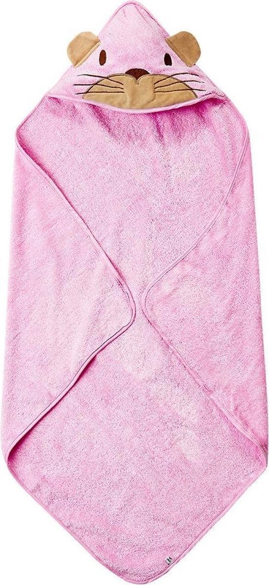 Pippi badcape 83 x 83 cm roze roze