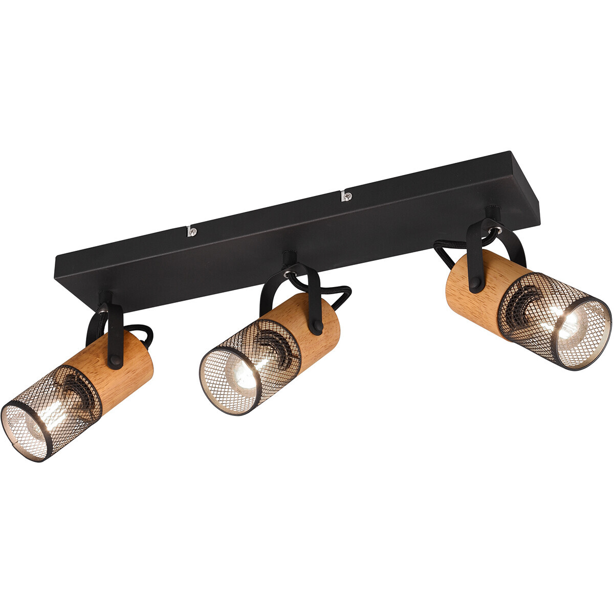 BES LED LED Plafondspot - Trion Yosh - E14 Fitting - 3-lichts - Rechthoek - Mat Zwart - Aluminium
