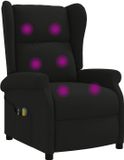 vidaXL Wingback elektrische massage relaxstoel Zwart Stof