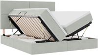 vidaXL LED-opbergbed met matras, lichtgrijs, 180 x 200 cm, fluweel