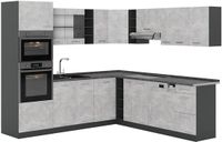 Vicco Hoekkeuken R-Line, Beton/Antraciet, 247 x 237 cm zonder werkblad