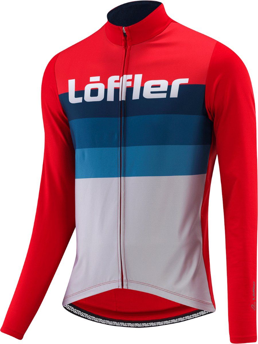 Loeffler M Bike L/S Jersey Messenger Mid - Rood - Maat 50 - Wielrenshirt lange mouwen