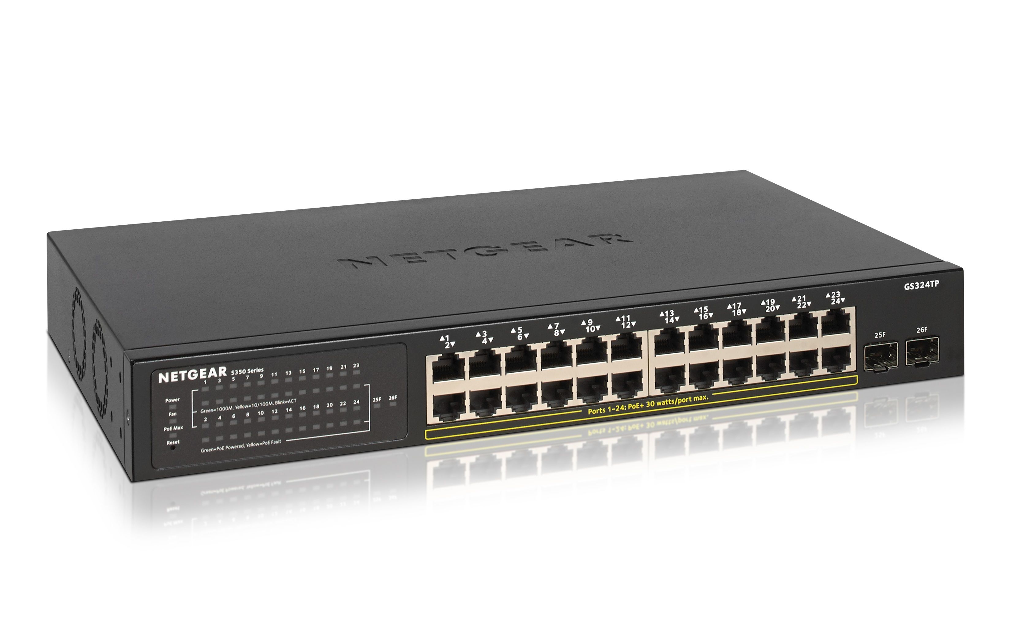 NETGEAR GS324TP Managed L2/L3/L4 Gigabit Ethernet PoE Switch - 24 Ports