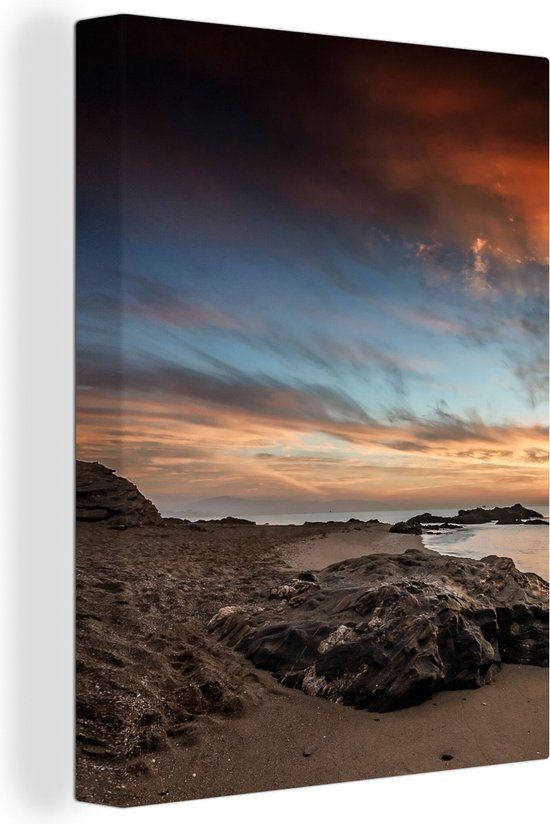 OneMillionCanvasses Canvas Schilderij Strand - 120x160 cm - Multicolor - Rechthoek