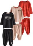 Next - Jongens - Joggingpyjama’s met lange mouwen, set van 3 - Bruin