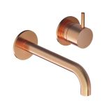 Hotbath Cobber wastafelkraan - inbouw - voorsprong 25cm - eengreeps - PVD - geborsteld koper