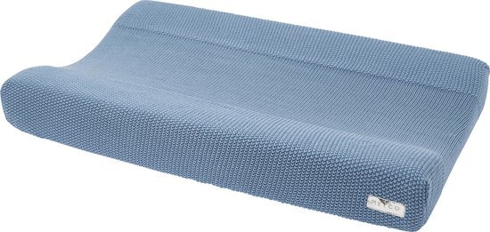 Meyco Baby Mini Relief aankleedkussenhoes - biologisch - denim - 50x70cm