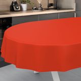 ANRO Afwasbaar tafelzeil, tuintafelkleed, voor binnen en buiten, ovaal, met snijrand, 220 x 140 cm, rood