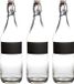 Cuisine Elegance Water/weck/sap flessen met krijtvakje - 8x stuks - 970 ml - Met beugeldop