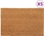 vidaXL Deurmatten - 5 stuks - 40x60 cm - Kokosvezel - Naturel