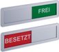 Relaxdays Deurbordje Vrij Bezet - Set van 2 - Magnetisch Schuifsysteem - Acryl - Toilet of Badkamer - Zilver