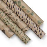 PAW Cadeaupapier 200 x 70 cm, 5 rollen - Natuur | Fraaie mix van 5 motieven, sterk en makkelijk te vouwen, voor verjaardag, bruiloft en elke gelegenheid, mooi ingepakt