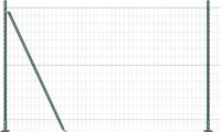 vidaXL Euro-hek met betonnen voetstuk, 10 x 1,5 m, PVC-gecoat staal