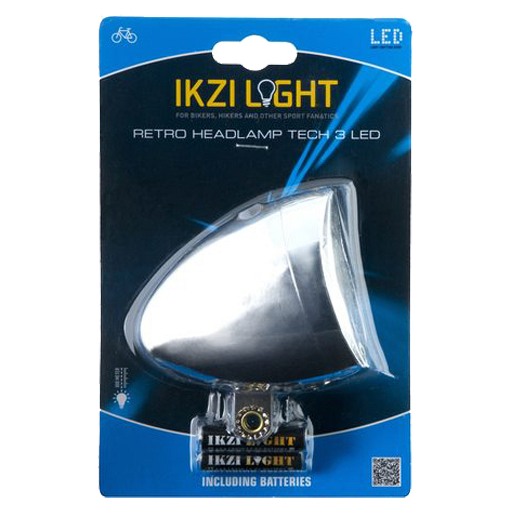 Ikzi light Ikzi koplamp Retro - Led - Batterij - Chroom