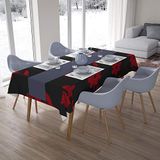 Bonamaison Tafelkleed, Anti-Mold, Sneldrogend, Waterdicht, 100% Polyester Tafellaken, rood Zwart, 140 x 200 Cm