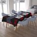 Bonamaison Tafelkleed, Anti-Mold, Sneldrogend, Waterdicht, 100% Polyester Tafellaken, rood Zwart, 140 x 200 Cm