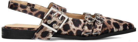 POSH by Poelman AVA Dames Slingbacks - Bruin met dierenprint