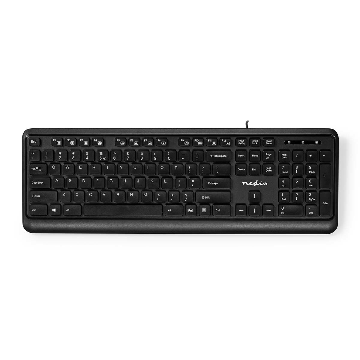 Nedis KBMU200BKUS - USB QWERTY US International Keyboard - Black