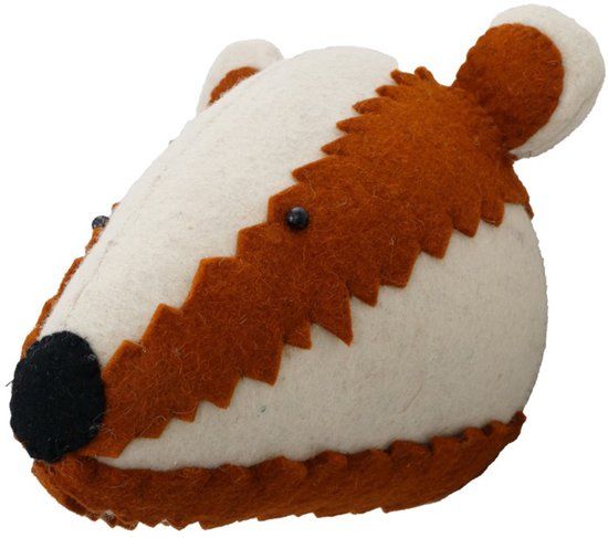 KidsDepot Zoo Das Hangend Vilt Bruin Dierenhoofd