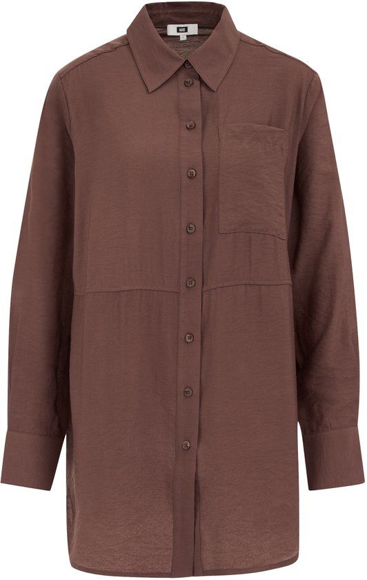 WE Fashion Dames blouse - Bruin - Viscose - Maat XL