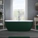 Otterton Vrijstaand Bad Modern Ovaal met Twee Rugleuningen - Groen (Evergreen) en Chromen Overloop | 170cm x 75cm