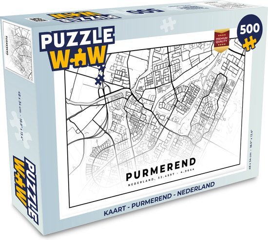 MuchoWow Puzzel Kaart - Purmerend - Nederland - Legpuzzel - Puzzel 500 stukjes