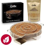 GrillX Cold Smoke Generator met Elzen Rookmot - 3 Liter - RVS