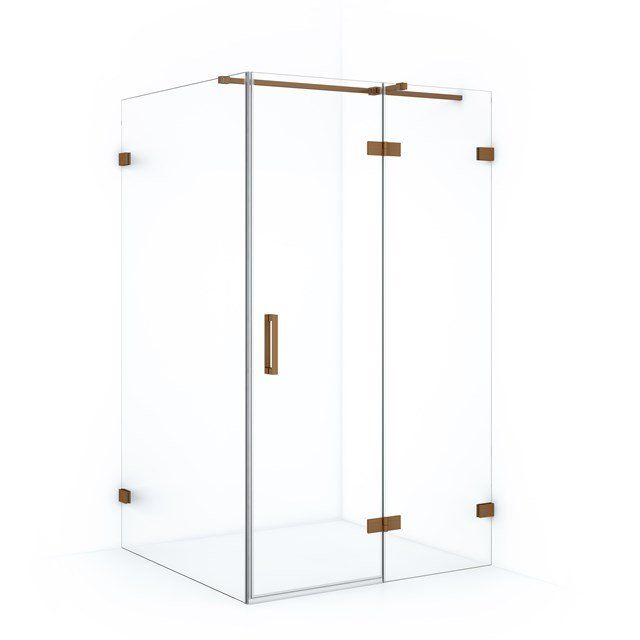 Maxaro Douchecabine Diamond 120x120cm 8mm Helder Veiligheidsglas Koper met Draaideur