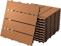 ECD Germany Terrastegels 30x30 cm, set van 11 stuks voor 1 m², lichtbruin, van WPC