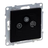 LEGRAND SEANO doorgangsdoos TV-R-SAT, HD-TV, aansluitdemping: 14 dB, kleur: zwart gelakt, 765368