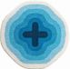 Grund Design badmat KARIM RASHID, Ultrazacht en absorberend, Antislip, 5 jaar garantie, KARIM 03, Badmat 90 cm rond, blauw