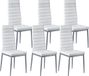 Vevor Chaise de salle à manger moderne, 6 pièces, chaise rembourrée en cuir, blanc