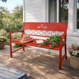 DanDiBo Chaise de jardin Métal Résistant aux intempéries Rouge 120 cm 2 places Modèle Passion 121495