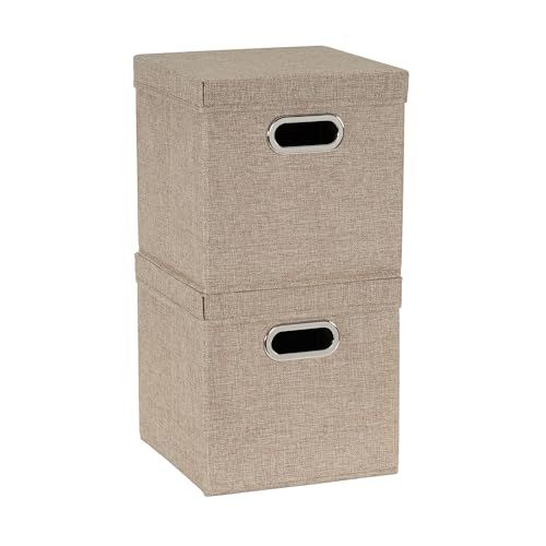 Household Essentials Huishoudelijke Essentials Café Kubus Bin Opslag Set met Deksels en Handgrepen