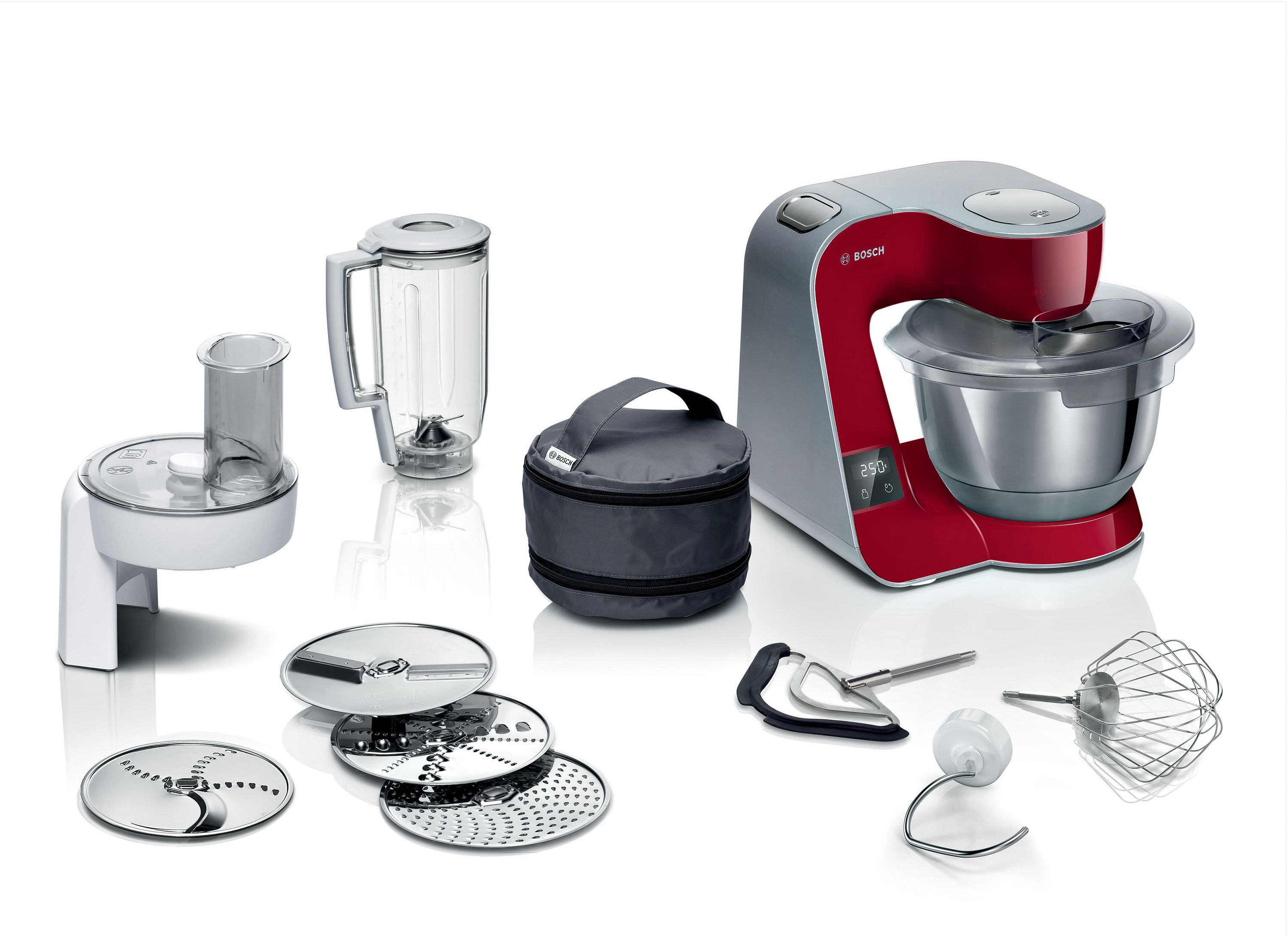 Bosch Serie 4 MUM5X720 Keukenmachine - 1000W - 3.9L - Rood/Zilver