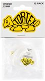 424P.73 Jim Dunlop Tortex Wedge Plectrums - 0.73 mm - Player's Pack (12 Stuks)