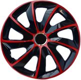 NRM Stig Extra Wieldoppen 15" Rood & Zwart - Set van 4