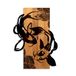Elegant decoratief houten wandaccessoire, walnoot en zwart, 43 x 58 x 3 cm