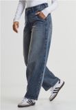 Urban Classics Dames Taps toelopende Jeans Blauw Katoen