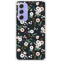 Samsung Bedrukt siliconen hoesje compatibel met Galaxy A54 5G Flowers Noir