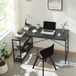 en.casa Bureau Raundsvalt hoekbureau noir 137x88x75 cm