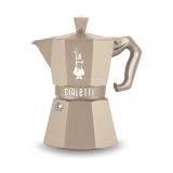 Bialetti Moka Exclusive Octagonal Inductie, machine à expresso en aluminium et acier, gris argenté et sable du désert, compatible gaz et induction, fabriqué en Italie (Desert Sand Sable)