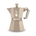 Bialetti Moka Exclusive Octagonal Inductie, machine à expresso en aluminium et acier, gris argenté et sable du désert, compatible gaz et induction, fabriqué en Italie (Desert Sand Sable)