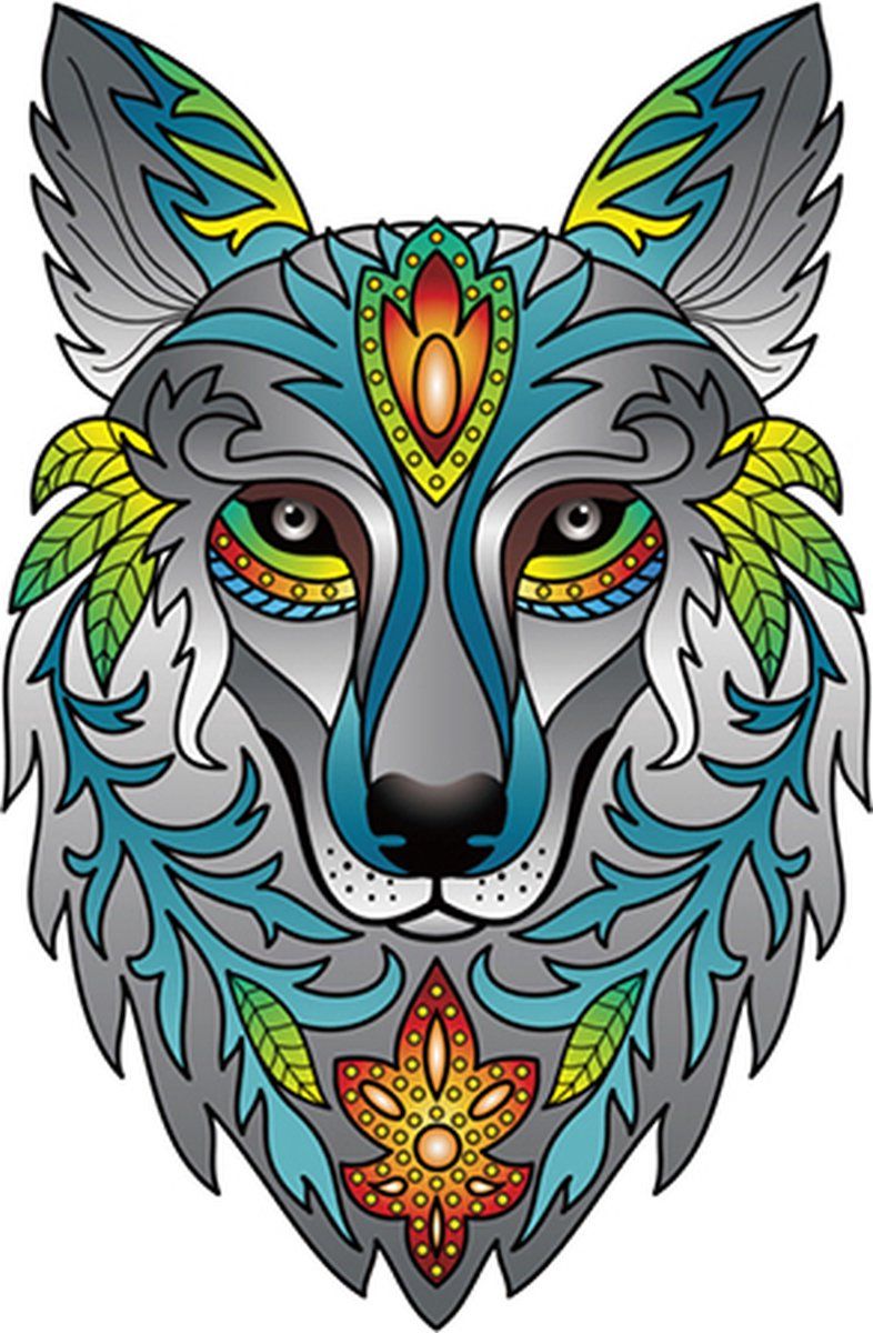 Eureka Rainbow Wooden Puzzle Wolf