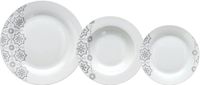 Tognana Brina servies voor 6 personen, 18-delig, porselein, wit en zilver