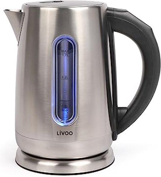 Livoo DOD189 RVS Waterkoker - 1.7 L - Instelbare temperatuur - Warmhoudfunctie