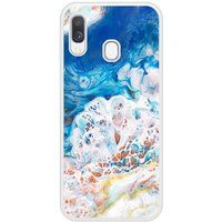 Samsung Galaxy A40 Marbre ocean Verstevigd hoesje met sublimatie bedrukking